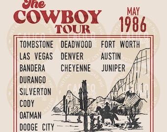 De Cowboy Tour Rodeo Western Directe Digitale Download | Trendy Western Design, Western PNG, Trendy PNG, Trendy PNG Download