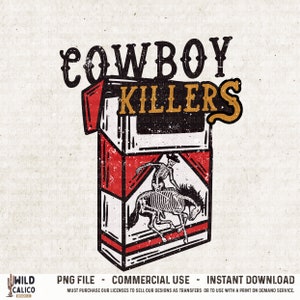 Cowboy Killers, Vintage Style Cowboy Skeleton Western Sublimations, Designs Downloads, PNG Clipart, Shirt Design, Sublimation Download image 1