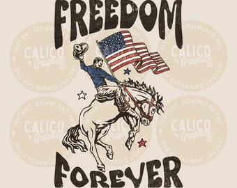 Western PNG / Freedom Forever Rodeo / Impresión digital bajo demanda (POD) para sublimación DTF