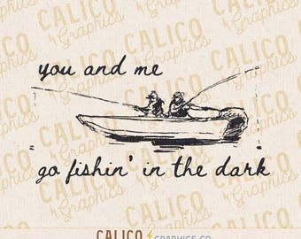 Fishing In The Dark PNG, Western Shirt Design, Retro Fisherman Graphic, PNG File for Sublimation, Crafts, Transfers, and POD