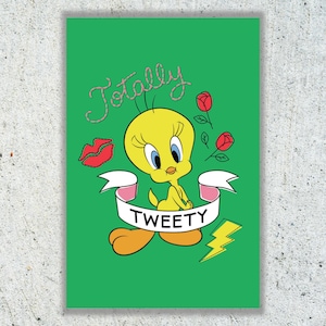 Poster di Tweety Bird, arte murale su tela, decorazione per la cameretta dei bambini senza cornice