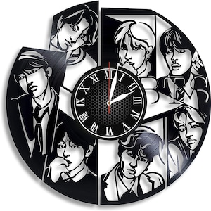 BTS Vinyl Record Wall Clock, K pop band Themed Home Decor