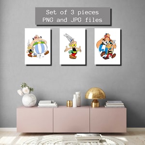 Asterix and Obelix Print, Digital Comics Print, Printable Digital Poster