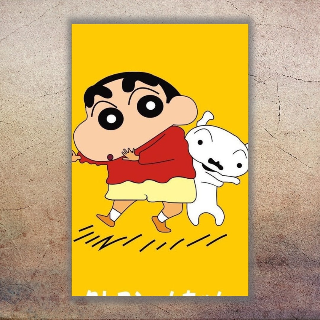 Shinchan Poster, Crayon Shin-chan Print, Canvas Wall Art, Unframed