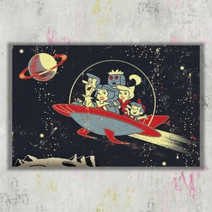 Jetson Family Poster, Canvas Wall Art, Unframed Nursery Room Decor
