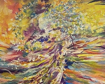 Abstract Ascension Art Print: Hopeful Spiritual Painting