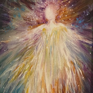 Love and Light angel art print, Abstract angel art print, Etherial angel print