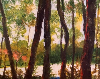 Tree Art Print: "Peace" Acrylic Painting, Matted Fine Art