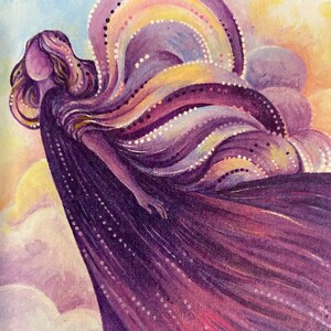 Twilight Angel Note Card, Friendship Angel Note Cards, Purple and rose colored angel cards,friendship card