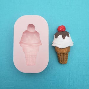Ice Cream Cone Sweet Treat Dessert Silicone Mold for Resin,  Polymer Clay, Gypsum, Wax, Jewelry,  Soap, A426