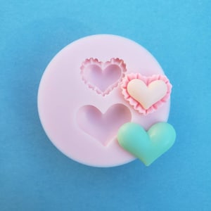 Heart Shapes Silicone Rubber Mold for  Jewelry,  Resin, Clay, Charms, Valentine, Molds, A105