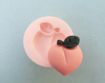 Peach Fruit Silicone Rubber Mold for Cake, Candy, Fondant, Cooking, Baking, Jewelry, Chocolate, Resin, Clay, Charms, Molds, Apricot, A54