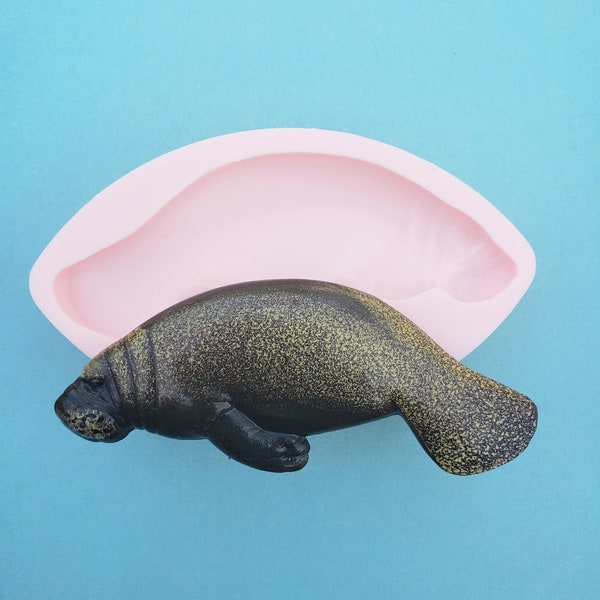 Manatee Marine Animal Sea Cow Silicone Rubber Mold for Resin, Cake, Candy, Fondant, Baking, Jewelry, Chocolate, Clay, Soap, Molds, A250