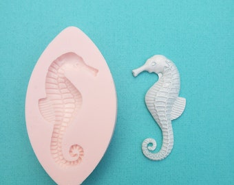 Seahorse Silicone Rubber Mold for Cake, Candy, Fondant, Baking, Jewelry, Chocolate, Resin, Clay, Charms, Molds, Ocean, Nautical, Beach, A343