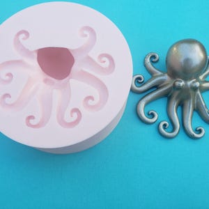 Octopus Nautical Sea Creature Silicone Mold for Resin, Polymer Clay, Gypsum, Wax, Jewelry, Soap
