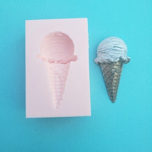 Small Ice Cream Cone Dessert Treat Silicone Rubber Mold for Resin,  Jewelry,  Clay, Charms, Soap Molds A359