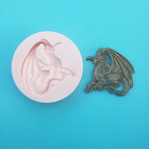 Gothic Dragon Fantasy Silicone Mold for Resin,   Polymer Clay, Gypsum, Wax, Jewelry,  Soap, A608