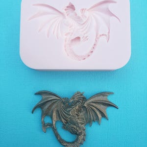 Gothic Dragon Fantasy Silicone Mold for Resin,   Polymer Clay, Gypsum, Wax, Jewelry,  Soap, A609