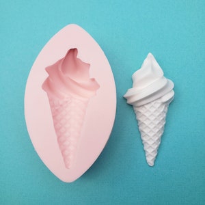 Small Ice Cream Cone Dessert Treat Silicone Rubber Mold for Resin,  Jewelry,  Clay, Charms, Soap Molds A347
