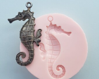 Seahorse Silicone Rubber Mold for Cake, Candy, Fondant, Baking, Jewelry, Chocolate, Resin, Clay, Charms, Molds, Ocean, Nautical, Beach, A1