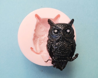Owl Bird Silicone Rubber Mold for Resin, Cake, Candy, Fondant, Baking, Sugar, Jewelry, Chocolate, Clay, Charms, Animal Molds, Moulds A220