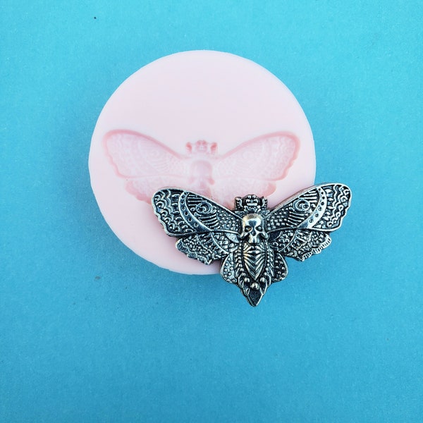 Skull Butterfly Insect Silicone Rubber Mold for Resin, Cake, Candy, Fondant, Baking, Jewelry, Chocolate, Clay, Charms, Animal Bug Molds A221