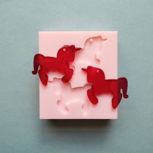 Mythical Unicorn Horse Silicone Rubber Mold for Resin,    Jewelry,  Clay, Charms, Animal Molds, A156