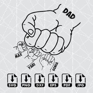 Family fist bump - SVG & Cut Files for Crafters - Digital Downloads