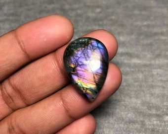 48x32 MM, Spectrolite Cabochon Natural Labradorite Pear Cabochon Purple Cabochon Purple Labradorite Cabochon Labradorite Cabochon