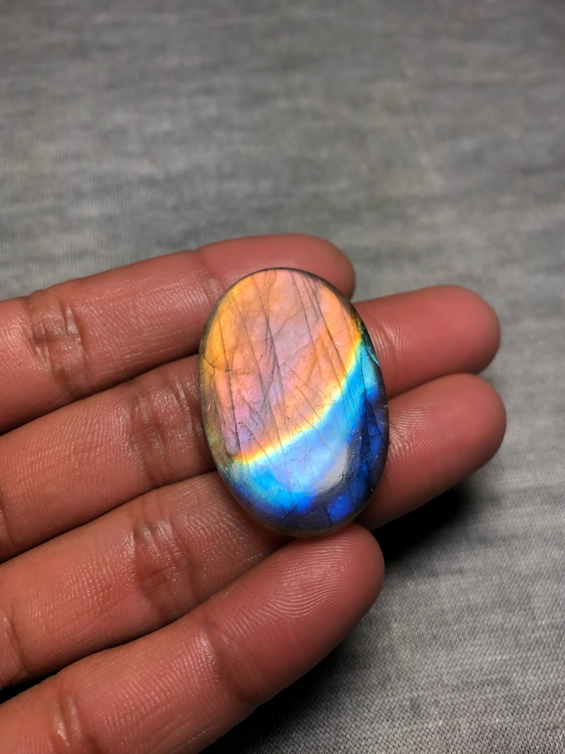 Stunning Top Grade Quality 100/% Natural Labradorite Oval Shape Double Shaded Cabochon Loose Gemstone For Making Jewelry 25\u00d738.50\u00d76.50mm