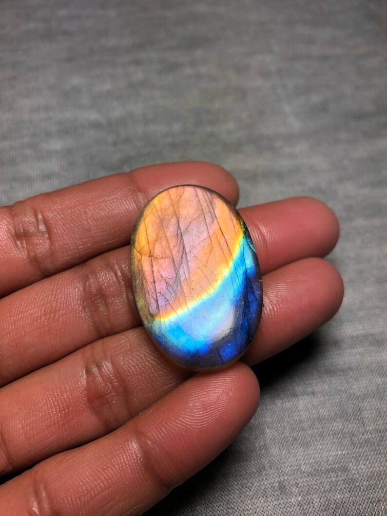 Stunning Top Grade Quality 100/% Natural Labradorite Oval Shape Double Shaded Cabochon Loose Gemstone For Making Jewelry 25\u00d738.50\u00d76.50mm