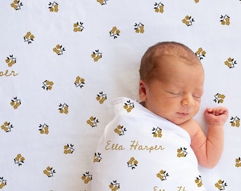 Boho Floral Swaddle Blanket | Jersey Poly Newborn Outfit