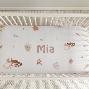 OCEAN Nursery Decor | Crib Sheets | Personalized Crib Bedding Set | Girl Crib Bedding | Toddler Bed |Surf Nursery | Mini Crib | Mermaide