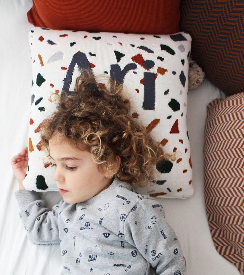 Knitted Pillow Name Personalised Name Pillow Baby Pillow Etsy