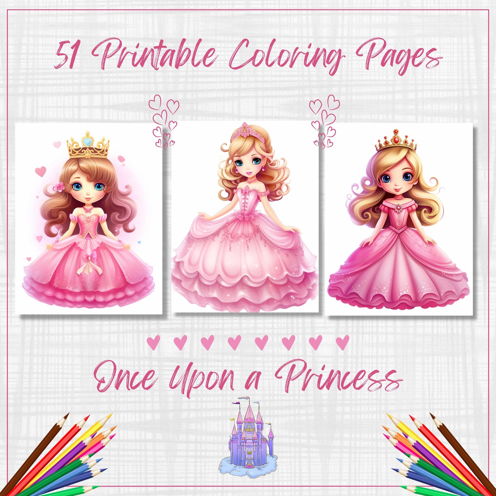 51 Printable Princess Coloring Pages - Etsy
