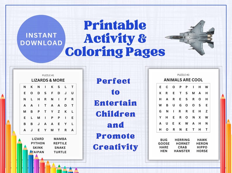 Fun Activity Pages for Kids -40 Printable Pages - Etsy