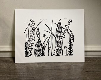 Linoleum Plantenprint