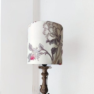Handmade lampshade, purple floral pattern