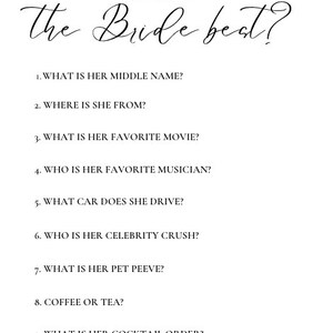 Who Know&#39;s Best? (Bridal Party Game Bundle)