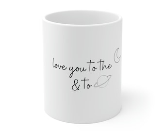 Taza Luna y Saturno (Blanco)