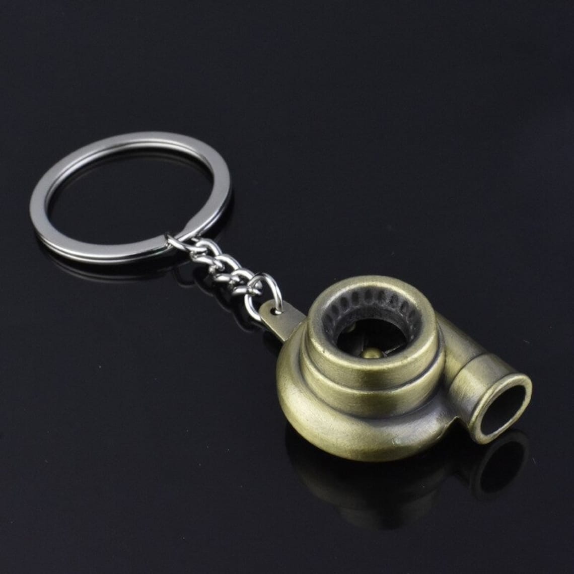 New Mini Turbo Turbocharger Keychain Spinning Turbine Key Etsy