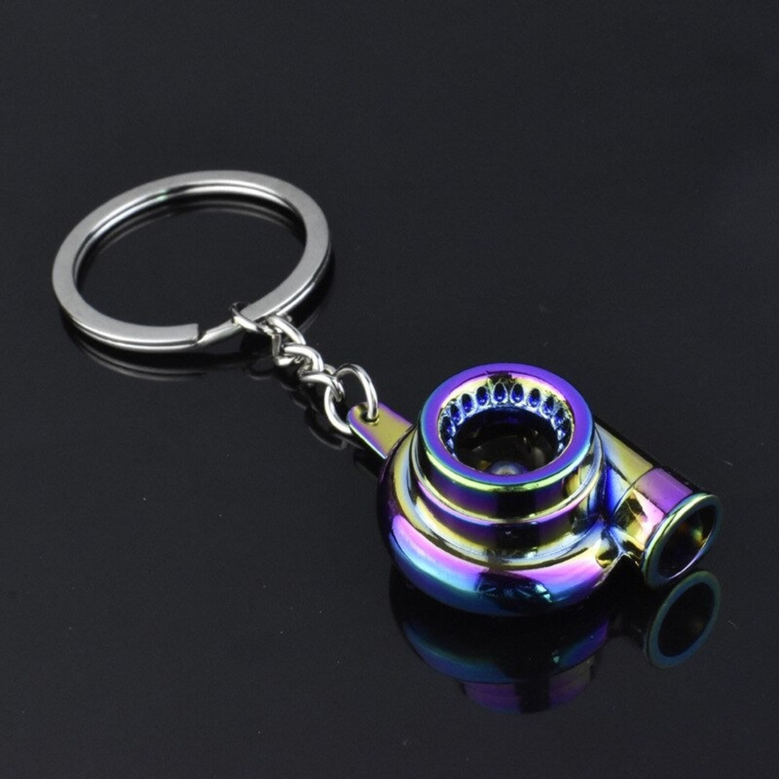 New Mini Turbo Turbocharger Keychain Spinning Turbine Key Etsy