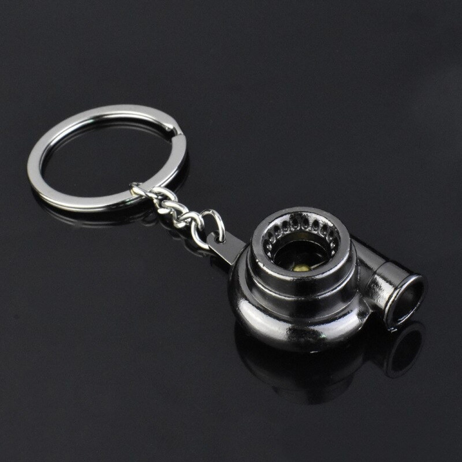 New Mini Turbo Turbocharger Keychain Spinning Turbine Key Etsy