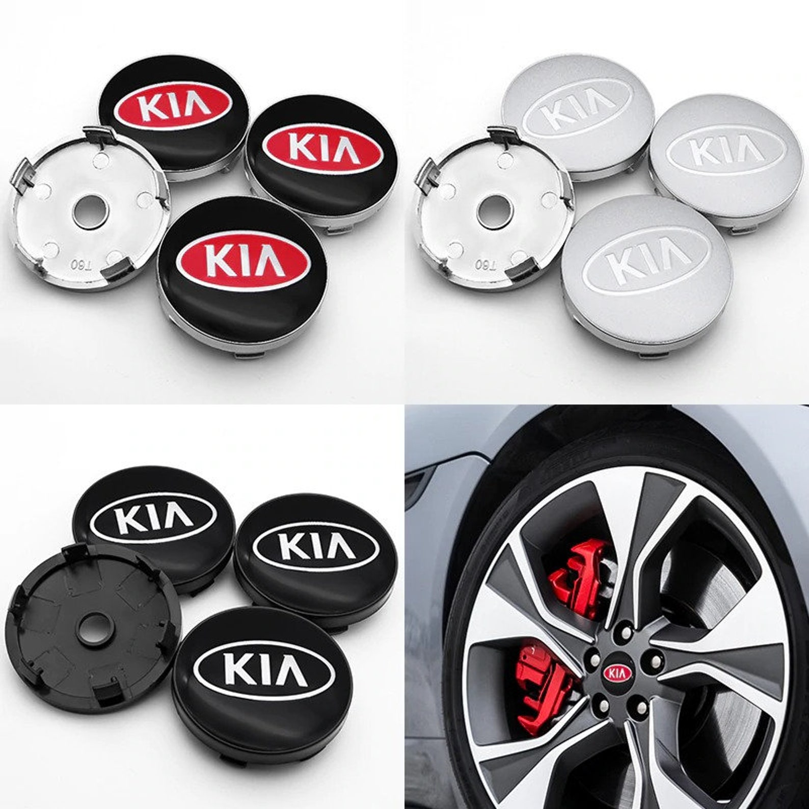 Wheel Center Hub Cap Nieuwe 4 pc's 60 mm voor KIA Mohave