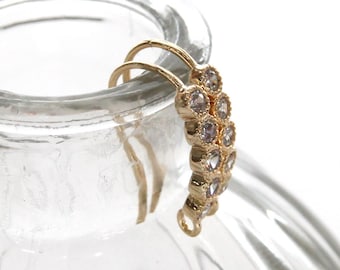 CZ Earring Hooks: Nickel-Free, Gold/Silver Plated 2/10pcs