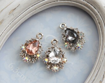 4pcs /10pcs Tears Drop Cubic Charms, Earrings Charm,  Jewelry  Pendant, Necklace  Pendant [C84]