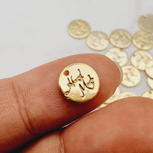 10pcs Tiny Circle Label Tag Charm, Metal labels Charms, bracelet Jewelry Craft Charm [C82]