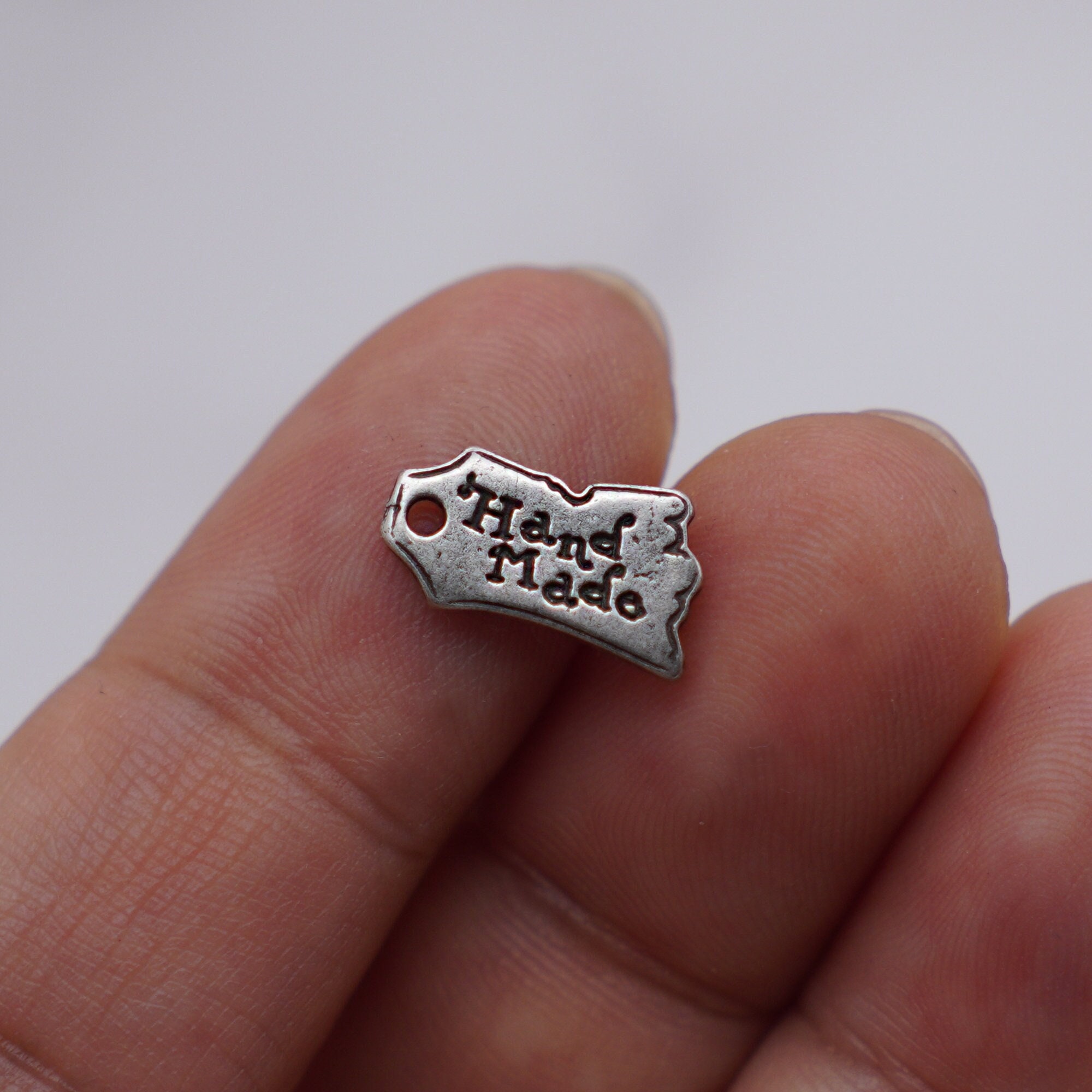 Antique Silver Plated Tag Charms: Brass Jewelry Labels 10pcs - Etsy