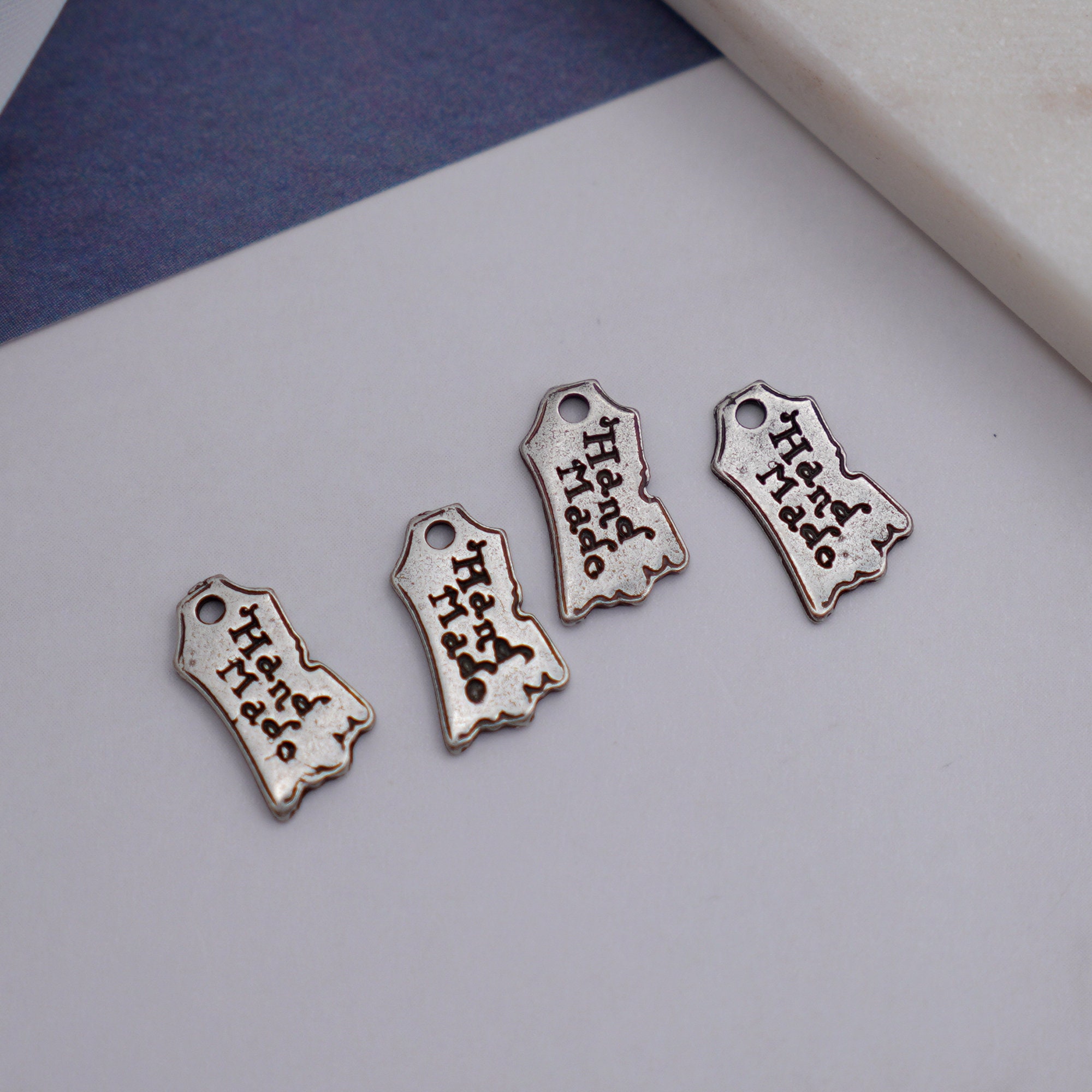 Bueberry⭐︎AXEP TAG SILVER PLATED BRASS Antique Silver Plated Tag Charms: Brass Jewelry Labels 10pcs - Etsy