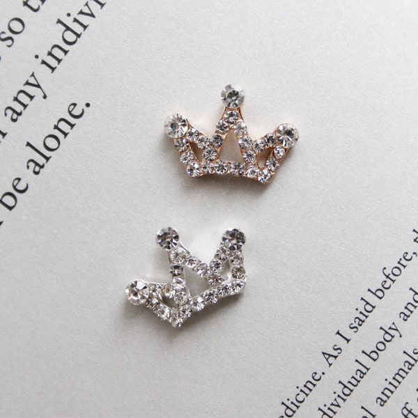 4pcs/10pcs  Mini Rhinestone Crown, Princess Tiara Embellishment, Flat-Back, Craft Supplies [E01]